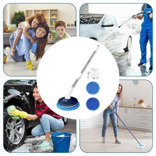 Fregona giratoria inalámbrica para lavado de coches con mango telescópico 6