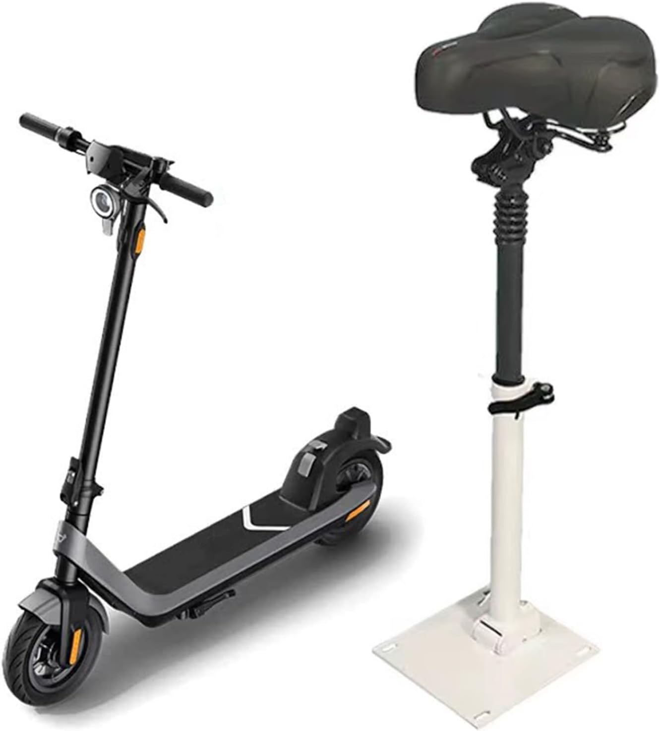 New Electric Scooter Seat Saddle Compatible with NIU KQi2, KQi2 pro, KQi2 max 2019-2024 Folding E-Bike Seat Universal Adjustable Punch Free Scooter Seat Replacement Accessories (Black)