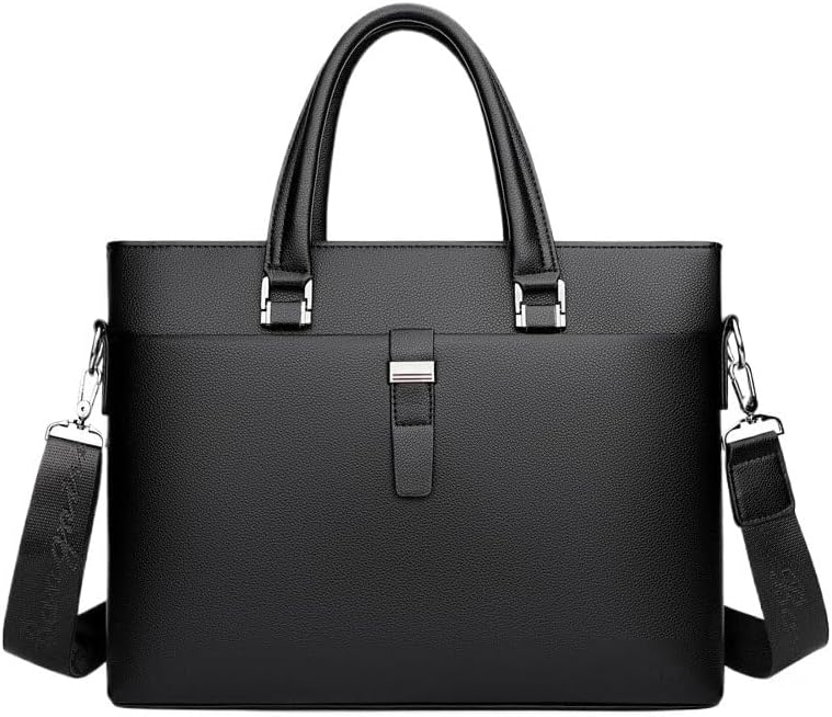 Men's Business Office Handbag Leisure PU Commuting Briefcase Laptop Bag