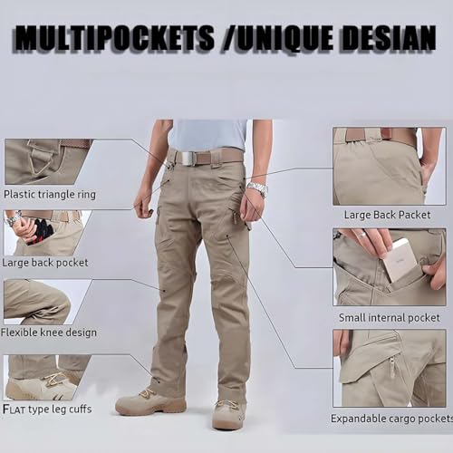 Lespartan Motorcycle Pants, Ripstop & Waterproof, 10 - Pocket, Comfort & Durable for Tactical/Casual Use3