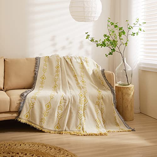 Stacypik 1Pc Geometric Dogs Beige Sectional Couch Cover For 3 Cushion Couch,Soft Tassel Vintage Couch Slipcovers Sofa Cover Blankets For Living Room Washable Pets Furniture Protector Ftted-71X134In #TOP5