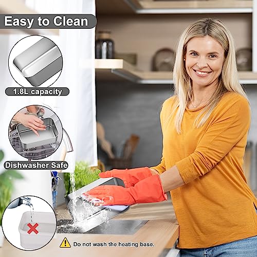 Akhia Electric Lunch Box for Adults,100W/1.8L Heated Lunch Box for Men Work/Car/Truck,Portable Food Warmer Lunch Box Upgraded with Fork Spoon Insulated Carry Bag,12V/24V/110V Valentine's Gift for Men — view 6
