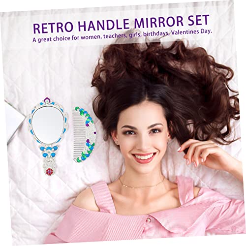 Ensemble de miroirs de poche vintage à utiliser en déplacement et au bureau