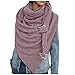 Damen Schal Dreiecksschal Groß Elegant Bunt Feder Drucken Button Knopf Dreieckstuch Weich Warme Herbstschal Winterschal Karo Tartan Streifen Herbstschal Halstücher Cape Scarf Lätzchen Dreieckstuch
