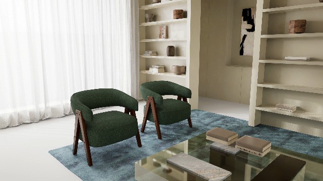 Sillón con Cojín Grueso Verde Plegable miniatura 7