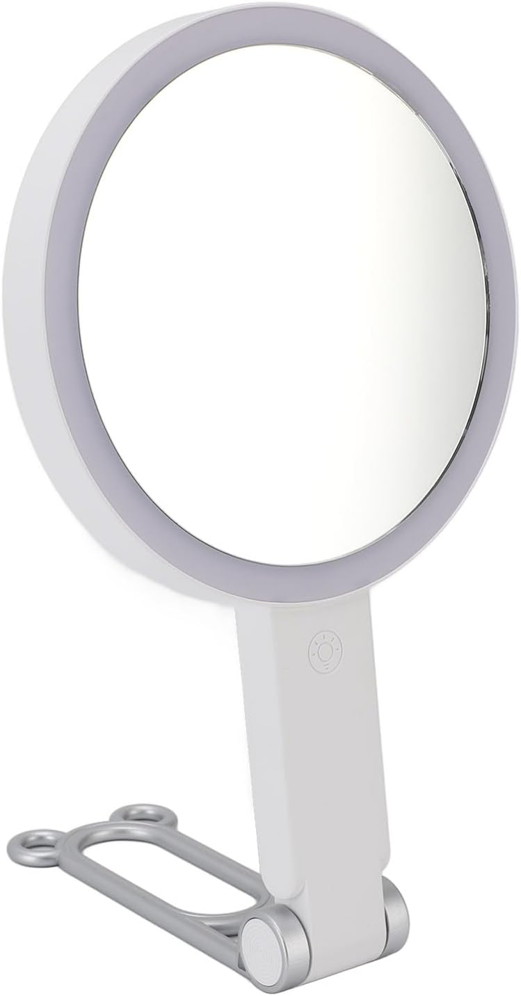 ZJchao 5X Magnifying Makeup Mirror with Light, Travel & Home Use, LED Light Source