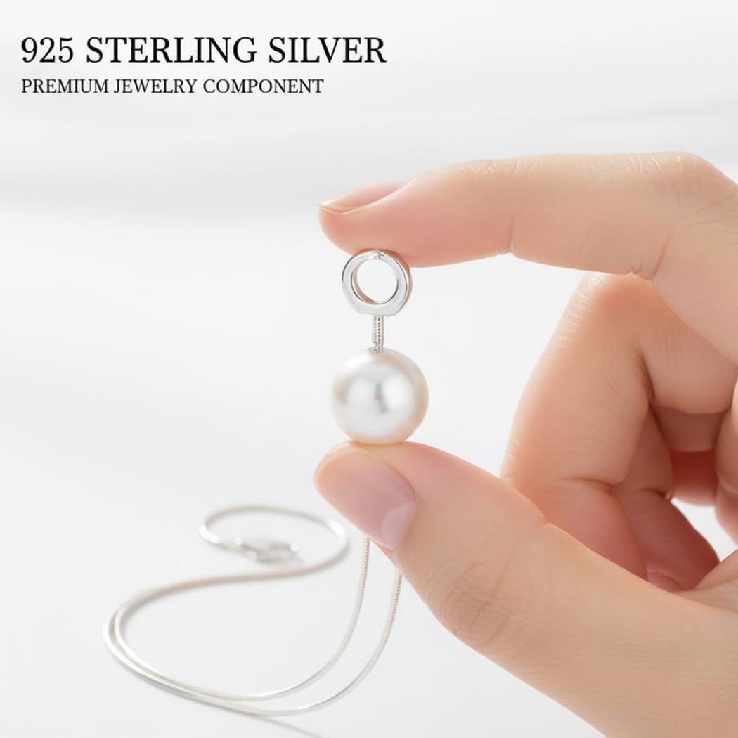 Eye Screws for Jewelry Making 10PCS 925 Silver Screw Eye Pin Bails Replacement Connectors for Broken Pendants Beads and Charm