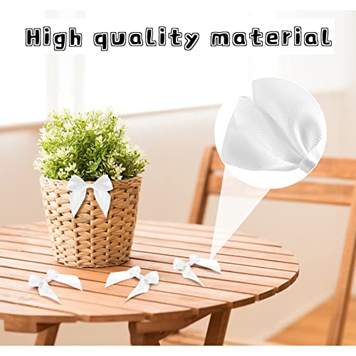 Wisepoint Satin Ribbon Bows 30Pcs, 7Cm Mini Bows With Double-Sided Adhesive Tape And Gift Wire, Silk Self Adhesive Bows For Decorate Gifts, Diy Packaging, Toys, Wedding, Party (White) #TOP2