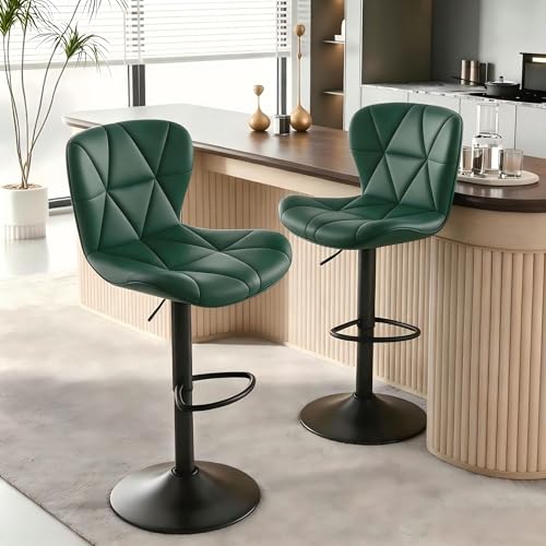 LaughLoft Modern Bar Stools Set of 2, 360°Swivel Counter Height