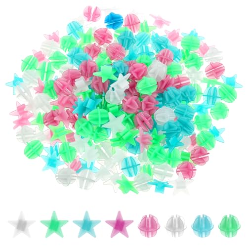 Apojgitn 216PCS Bike Spoke Beads Glow, Colorful Plastic Beads Spoke Covers Decorations for Kids Girls Bike Wheel Lights Bicycle Accessories-Assorted Color and 2 Shapes