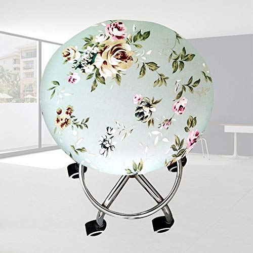 SparY Funda para Taburete de casa u Oficina con diseño de Flores, para decoración de Silla Redonda y Suave, poliéster elástico, para Cuatro Estaciones, 1 Unidad, 2, Tamaño Libre