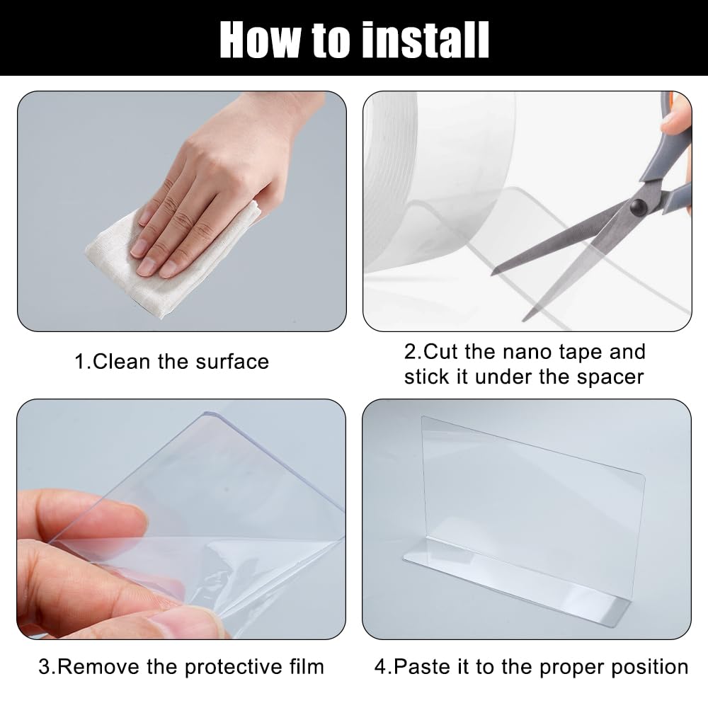 10 Divisori Trasparenti Per Mensole - Organizzatore Armadio Multiuso Per Cucina, Ufficio, Guardaroba - Foto 12