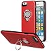 iPhone 6 Case with Ring Kickstand by ICONFLANG, 360 Degree Rotating Ring Grip Case for iPhone 6 Dual Layer Shockproof Impact Protection Apple iPhone 6 Case Red 4.7in Compatible with Magnetic Car Mount
