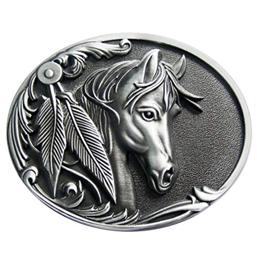 Preisvergleich Produktbild Piratenladen Western Buckle Rodeo Pferd Antiksilber - Gürtelschnalle