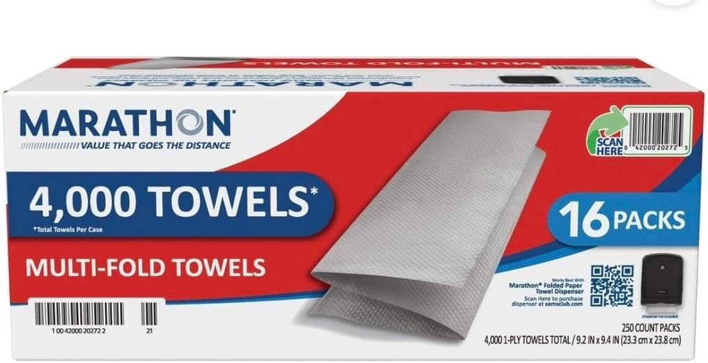 LAURALS Marathon Multifold Paper Towels - 4,000 Count (2 Pack)