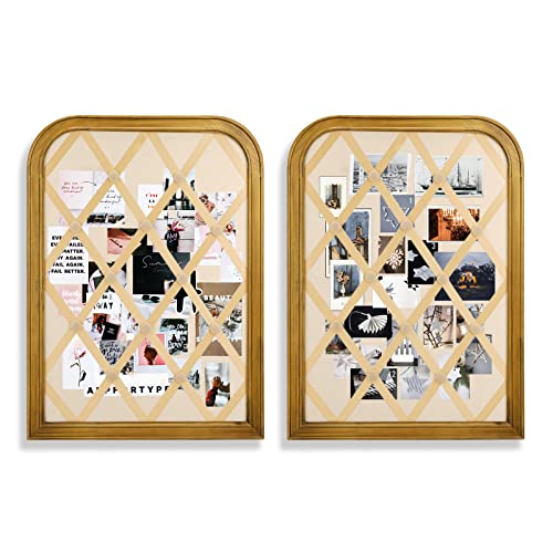 Photo Bulletin Board, Pin Board For Wall Decorative With Wooden Frame Fabric Memory Memo Photo Bulletin Board 23X17.5 Cork Board For Wall #TOP6