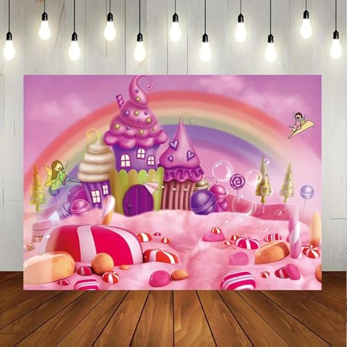 Tela de Fondo para Fiesta de Castillo de Caramelos de malvavisco, decoración para Sala de Estar, Dormitorio, diseño de Lugar de fotografía, Tela de Fondo 350x230cm