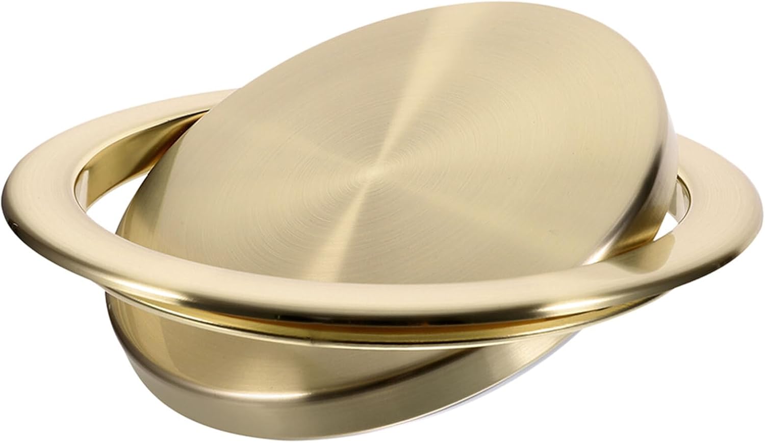 HOMSFOU Stainless Steel Flap-style Trash Can Lid Recessed Waste Chute Cover Hinged Swing Flap Grommet for Kitchen Bathroom Countertop, Fits 19.3-23cm Opening, Titanium Color