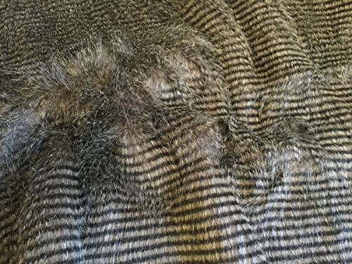 Tissu fausse fourrure Chinchilla luxe gris marron 5m pour haute couture