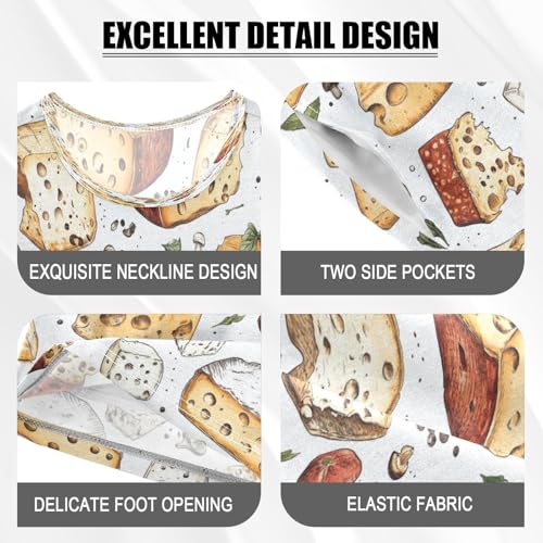 Pajama Sets Short Sleeve Various Cheese Food Soft Cotton Summer Sleepwear 2 Piece PJS Size 5-14T3