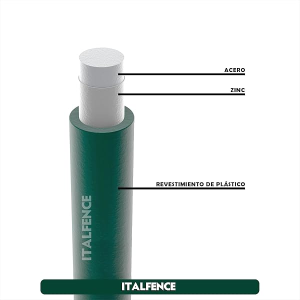 Italfence - Alambre de hierro plastificado verde para cercados, 100 metros (Disponibles varios diámetros) [Ø3,20mm] - 2