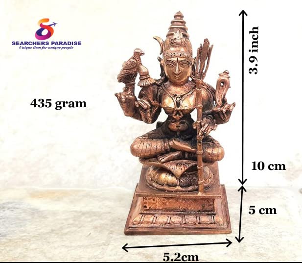 Image of Copper Idols, 10cm, Copper Handmade Kamakshi 435grams, Patina Antique Finish, Pack of 1 Piece