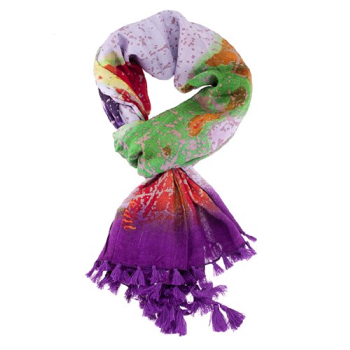 Christian Audigier 60x40 Butterfly Fringe Scarf - Purple