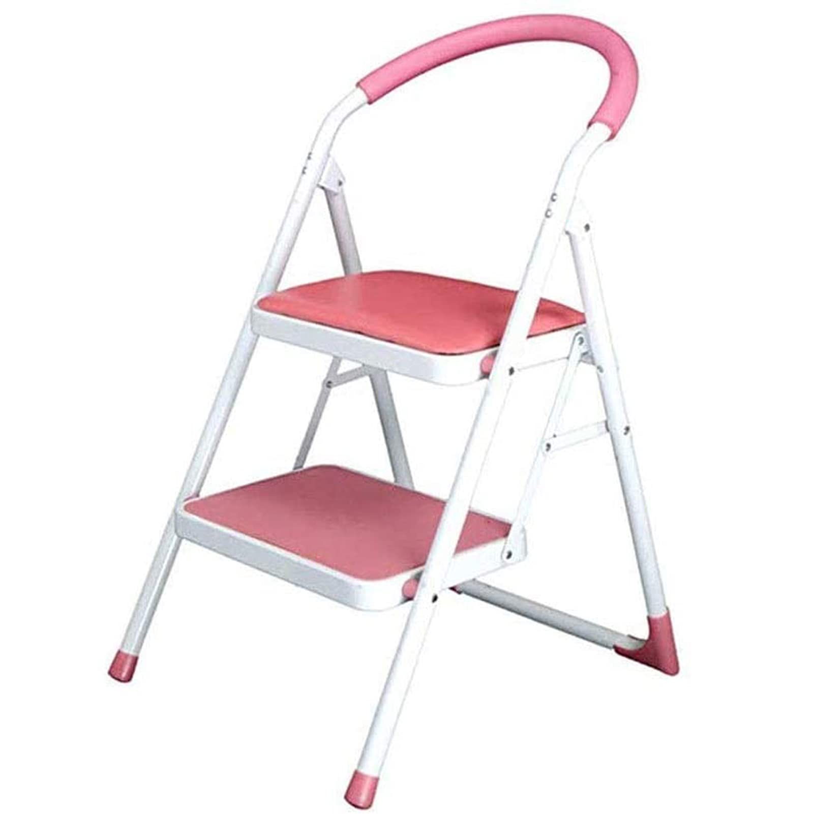 FALIYORS Folding Step Stool 2 Step Small Step Ladder Step Stool for Adults, Sturdy Heavy Duty Folding Mini Ladder for Kitchen Closet Maximum Load Bed Step Stools for High Beds 150kg