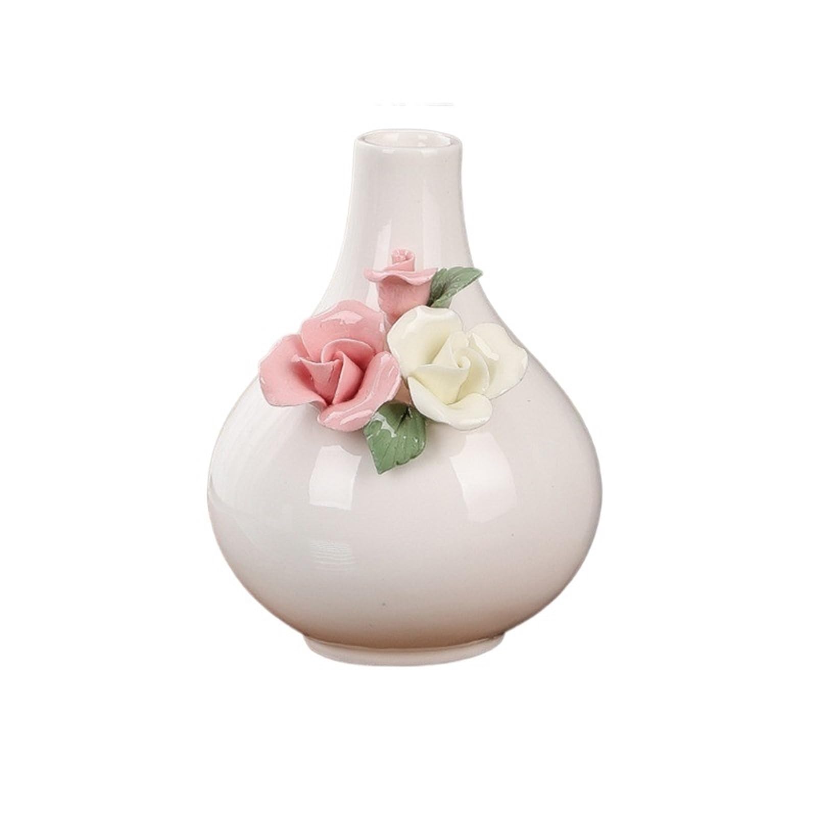 Mini Vase Mini Vase Embossed Flower Porcelain Floral Arrangement Accessories Hydroponics Terrarium Home Decoration(11cm)