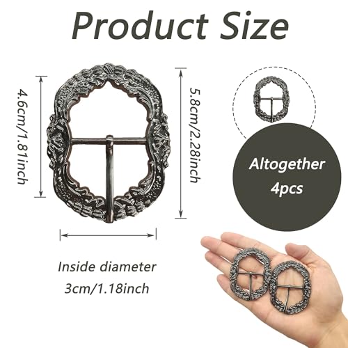 ZAHD 4 Stück Trachten schnalle Gürtelschnallen set Schnalle für Trachtenhosen Herren Gürtelschnallen Schnalle Trachten individuelle Schnalle Herren Gürtelschnalle Für Gürtel für Trachtenhosen(A)