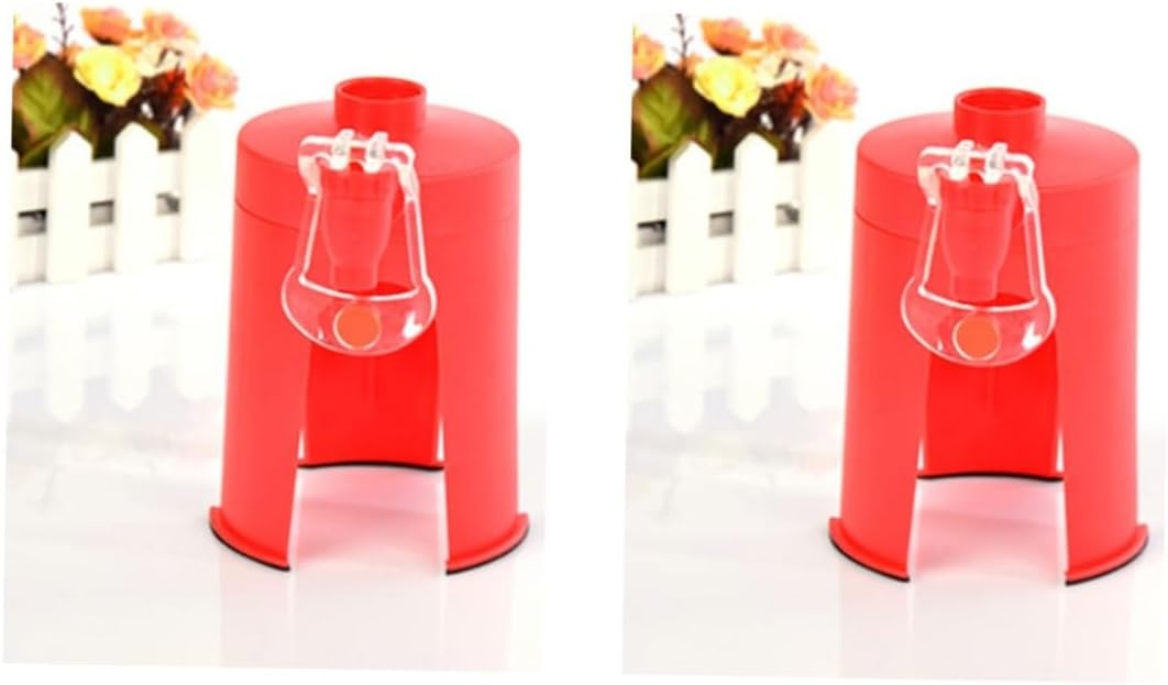 PRETYZOOM 2pcs Creative Soda Water Drink Dispenser Faucet Food-grade Desktop Beverage Device for Home Use Invert and Serve Carbonated Drinks Effortlessly Red