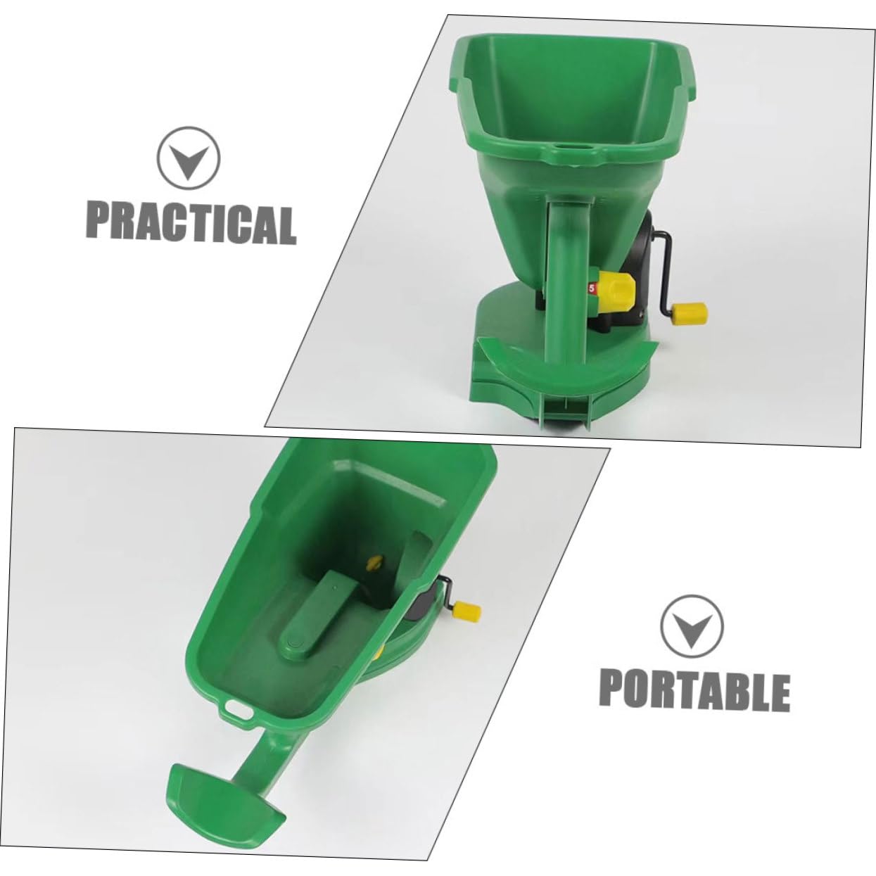 Semoir Manuel à Dispersion Portable pour Jardin et Semis Vert en Plastique