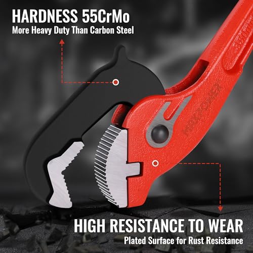 Image of MAXPOWER 10 inch&14 inch Pipe Wrenches, 2-Piece Self-Adjusting Pipe Wrench, Rapid Grip Quick Self-Adjust Plumbing Wrench for Household Maintenance