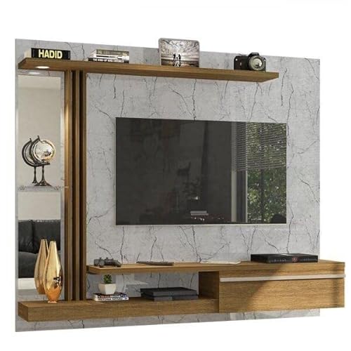 Painel para Tvs 55 Polegadas Led Prateleira de Vidro Denver Bechara