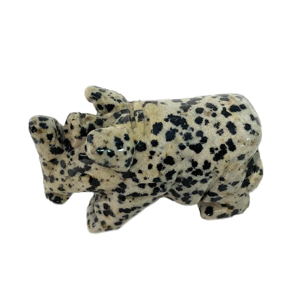 Hxscoo Dalmation 1Pc Natural Crystal Rhinoceros Figurine Carving Crafts 2 Inch Cute Animal Rhino Statue Ornament Reiki Stone Home Decoration Gift (Color : Size : 2 Inch)