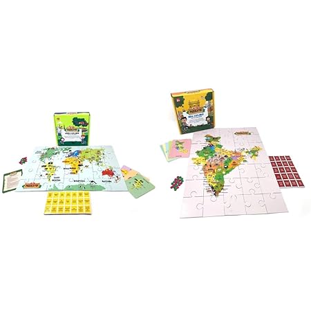 Toiing Puzzletoi - World Explorer 3 in 1 and India Explorer 3 in 1 Play and Learn Kit