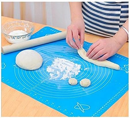 DAIWEIS Extra Large Silicone Baking Mat for Pastry Rolling with Measurements Pastry Rolling Mat, Reusable Non-Stick Silicone Baking Mat (blue)