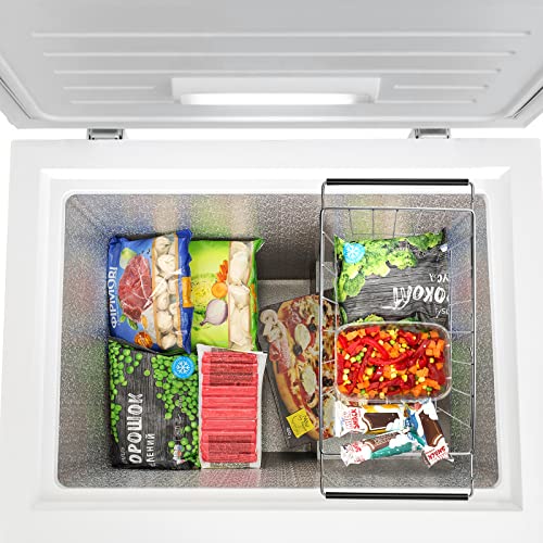 Orgneas Chest Freezer Organizer Bin Expandable Deep Freezer Wire Basket Storage Bin, Stainless Steel Over The Sink Dish Drying Rack For Kitchen #TOP5