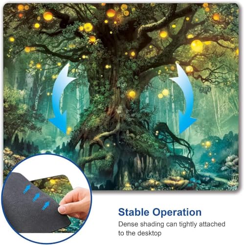 Image of Premium-Textured Mouse Pad, Non-Slip Rubber Base Mousepad for Laptop, Computer & PC, 9.5x7.9 in - Enhanced Precision, Ergonomic Comfort, Ideal for Gaming & Office (Tree of Life)