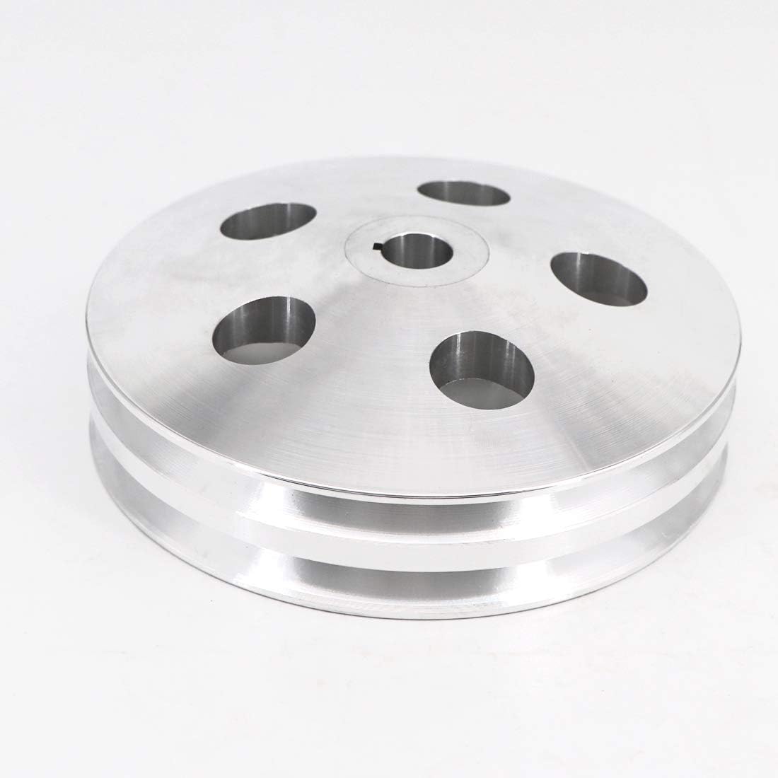 KIPA Aluminium Double groove Power Steering Pump Pulley For Chevy SBC BBC With key-way power steering units through 1984 with a 5/8" Shaft Satin Aluminium Finish Durable 2-Groove 8848-1