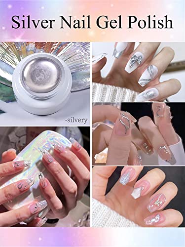 Gorvalin Metallic Painted Uv Gel Nail Polish, 3D Gold Silver Rose Gold Nail Art Painting Liner Gel For Acrylic Nail Painting Drawing Nail Design Gel For Nail Art Salon(Need A Light To Dry It) #TOP2