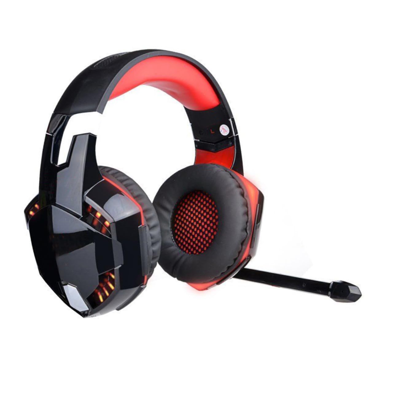 Mikikit Cuffie da Gioco LED con Microfono per PC Bassi Profondi Stereo Suono Surround Isolamento dal Rumore Paraorecchie in Pelle Delicata Cavo Resistente Adatte Computer e Dispositivi