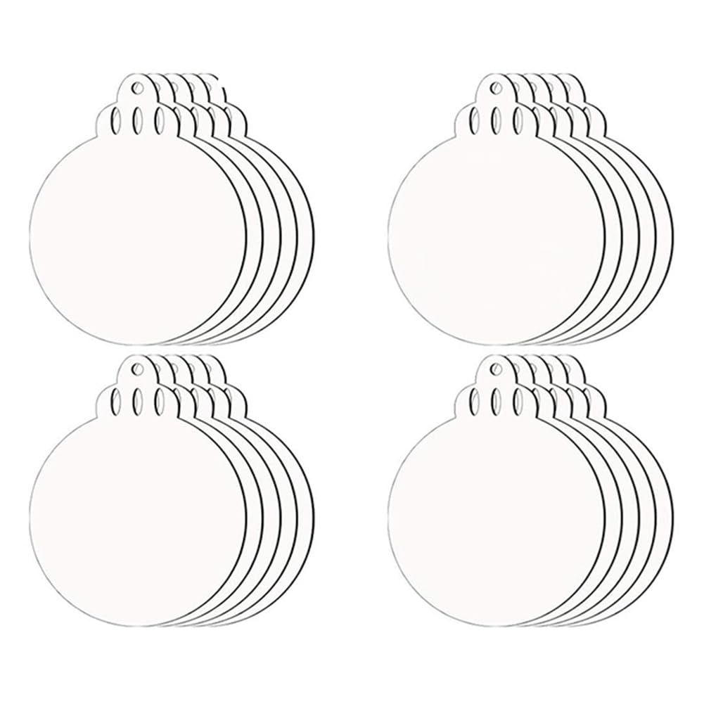 UDSKNV[KSL Tree Decoration Christmas Sublimation Ornaments 20-Pack MDF Blanks for Xmas DIY Party Supplies Personalization