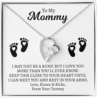 To My Mommy Heart Necklace from Baby Bump, Expecting Wife present from Tummy, Pregnant Mum To Be Gift, Jewelry