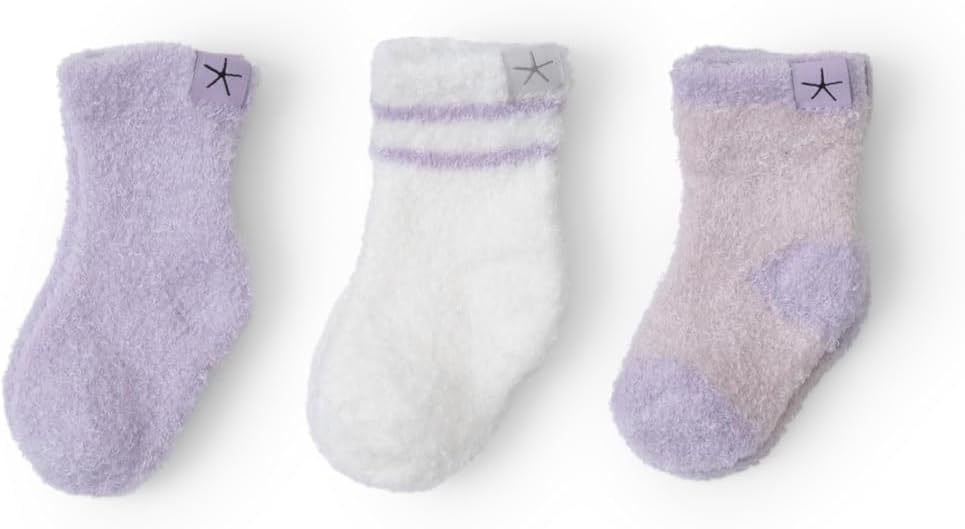 Barefoot Dreams Unisex Baby Cozychic Lite Infant 3-pack Sock Set