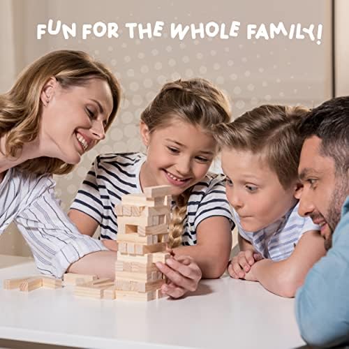 Bascuda® Classic Wooden Blocks Tumbling Tower Game | Great Entertainment Game for Family, Adults, Kids, Boys & Girls | Wooden 54 Pieces Family Game Suitable for 3+ Years