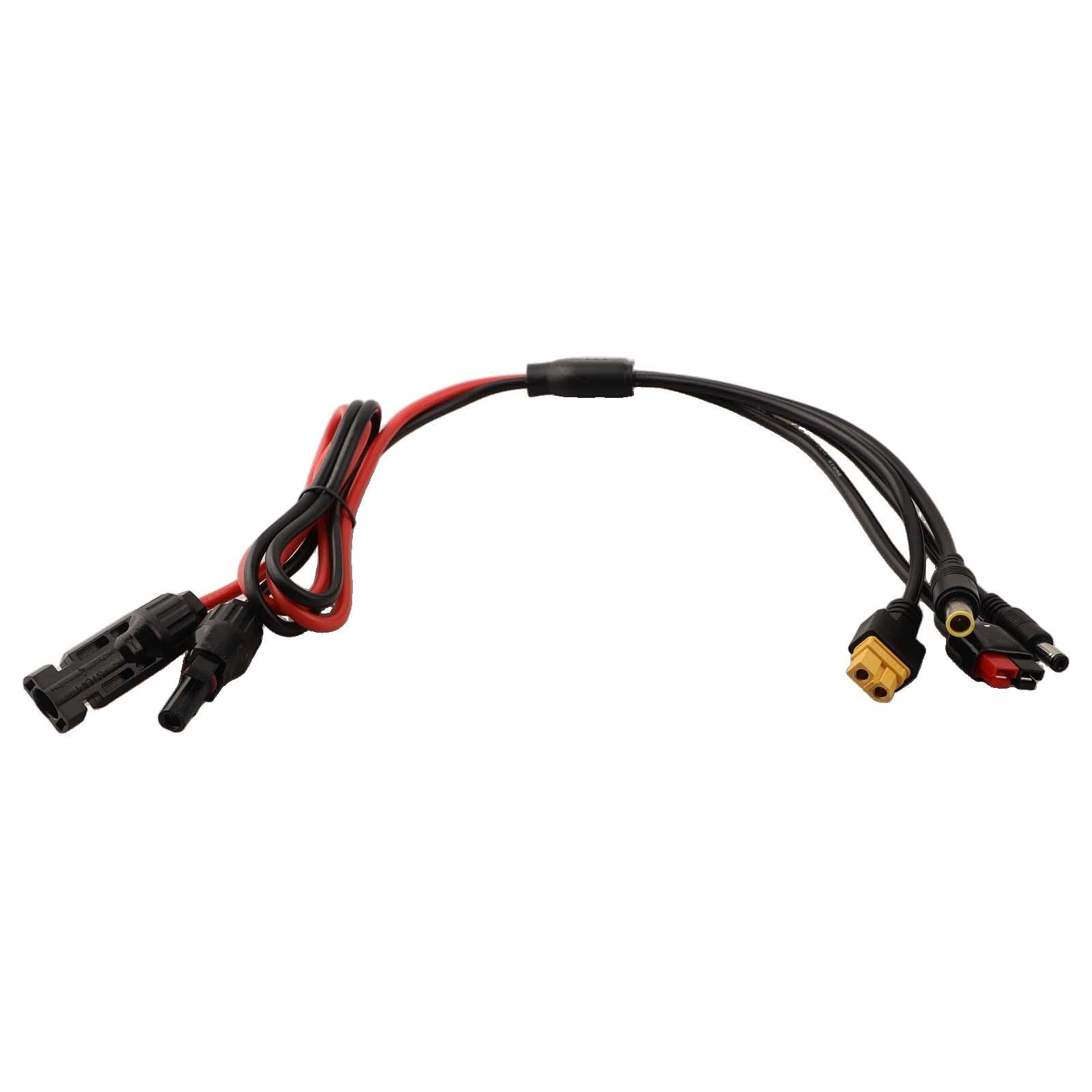 4-in-1 Solarpanel-Adapter-Kit mit XT60, DC5521 und DC7909 Steckern zum Aufladen von Kraftwerken, 12AWG-18AWG Drähte, kompatibel mit ECOFLOW River/Delta, Anker 521/A1294, Pow
