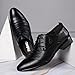Men's Fashionable Leather Shoes-for Business, Outdoor use Available in Large Sizes Suitable Seasons Anti-Slip Durable. (Black,6.5)