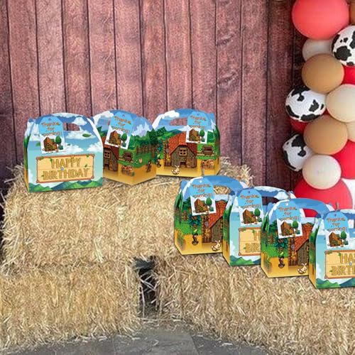 HOMEZZO-Farm-Birthday-Party-Favor-Boxes-12-Pcs-Valley-Farmhouse-Goody-Treat-Boxes-with-Tags-for-Farm-Barnyard-Themed-Birthday-Party HOMEZZO Farm Birthday Party Favor Boxes 12 Pcs Valley Farmhouse Goody Treat Boxes with Tags for Farm Barnyard Themed Birthday Party