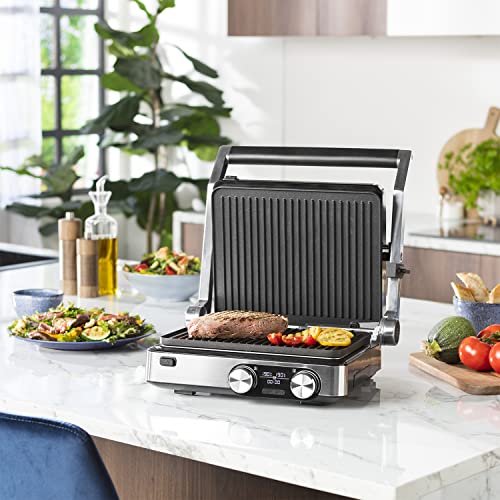 Plancha Grill Princess 117310 - Parrilla de mesa, 2 termostatos ajustables, 2000 W